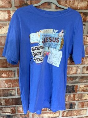 Comfort Colors Blue Christian Graphic Tee - "God's Got You"